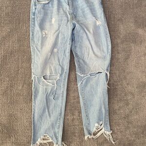 Black Label Light Blue Distressed Boyfriend Jeans- 5/26